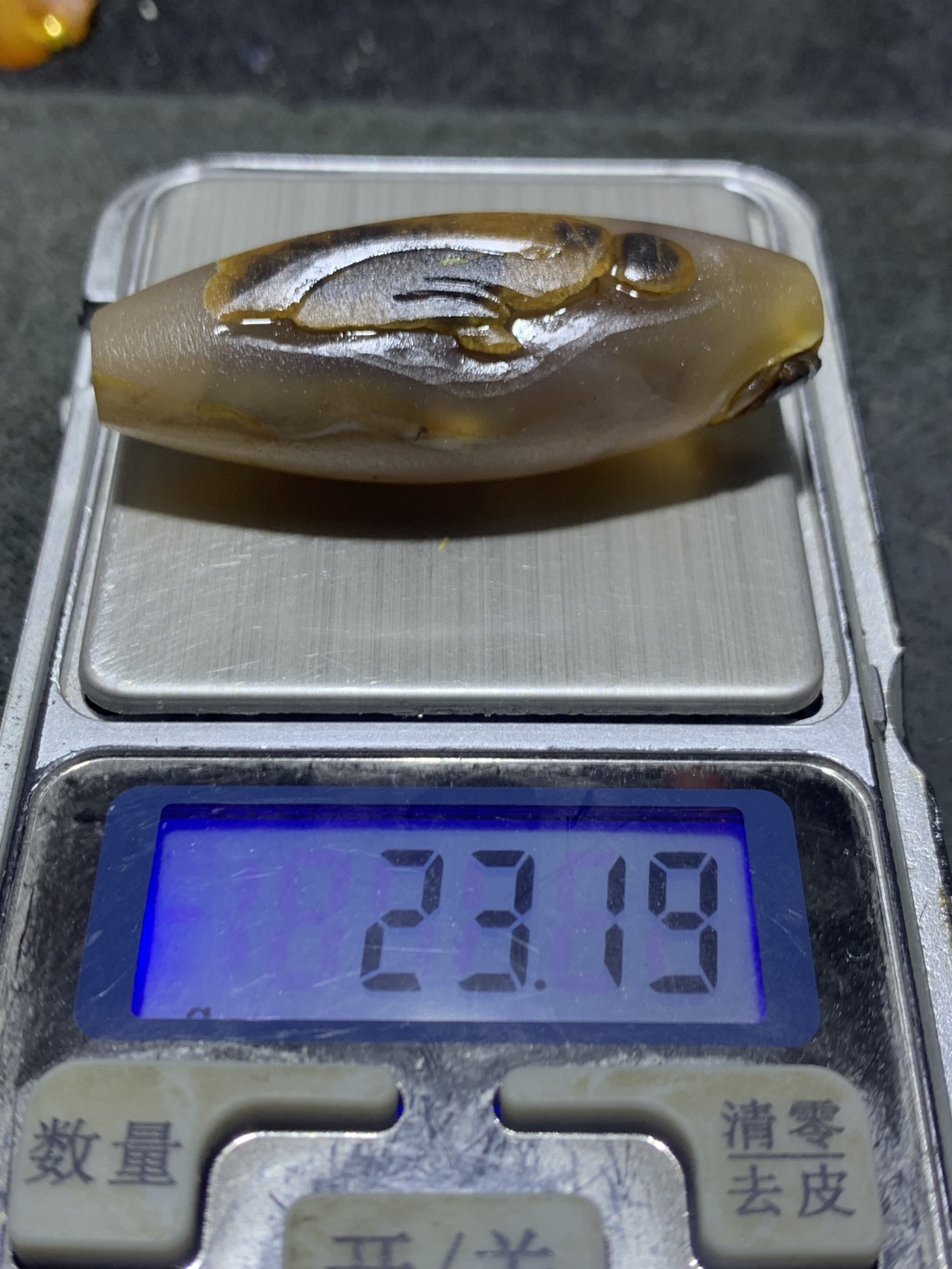 精美亚光高玉化巴西玛瑙手工俏色巧雕花开见佛吊坠（把件）一个