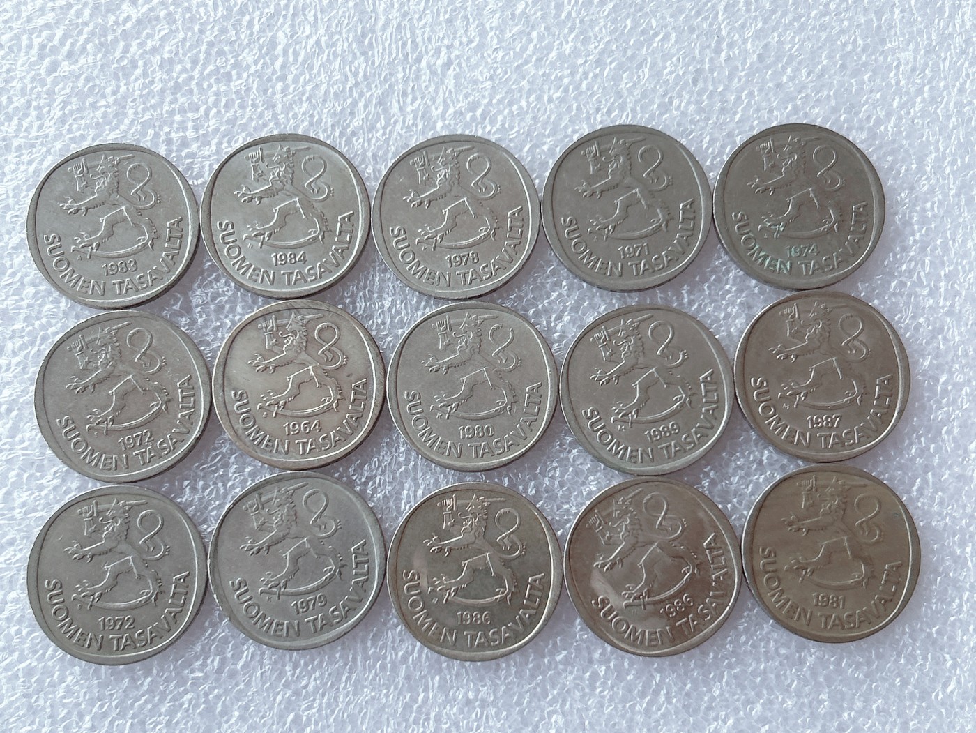 全场一元起拍 世界散币、银币专场 第50期 芬兰1马克硬币 15枚