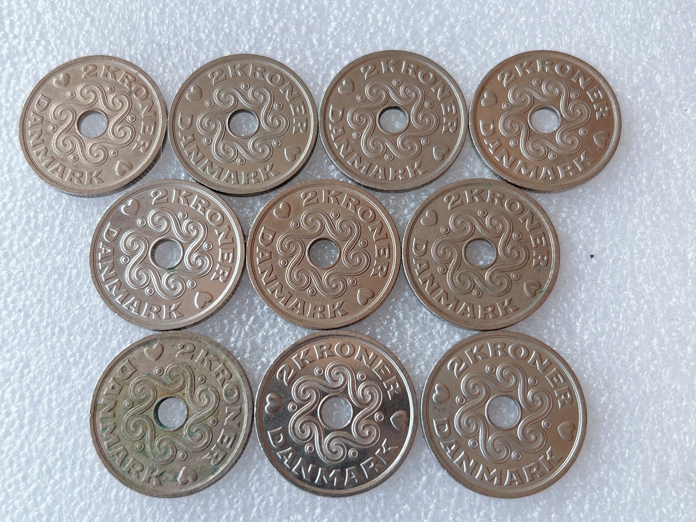 全场一元起拍 世界散币、银币专场 第50期 丹麦王国玛格丽特二世2克朗镍币 10枚