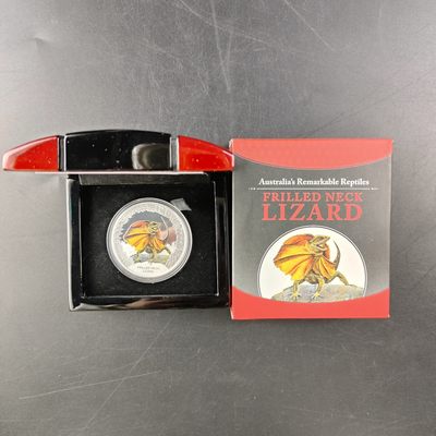 康怡轩钱币【图瓦卢+匈牙利+加拿大+白俄罗斯 纪念币专场】第251006期  2013年图瓦卢发行伞蜥1元彩色精制纪念银币