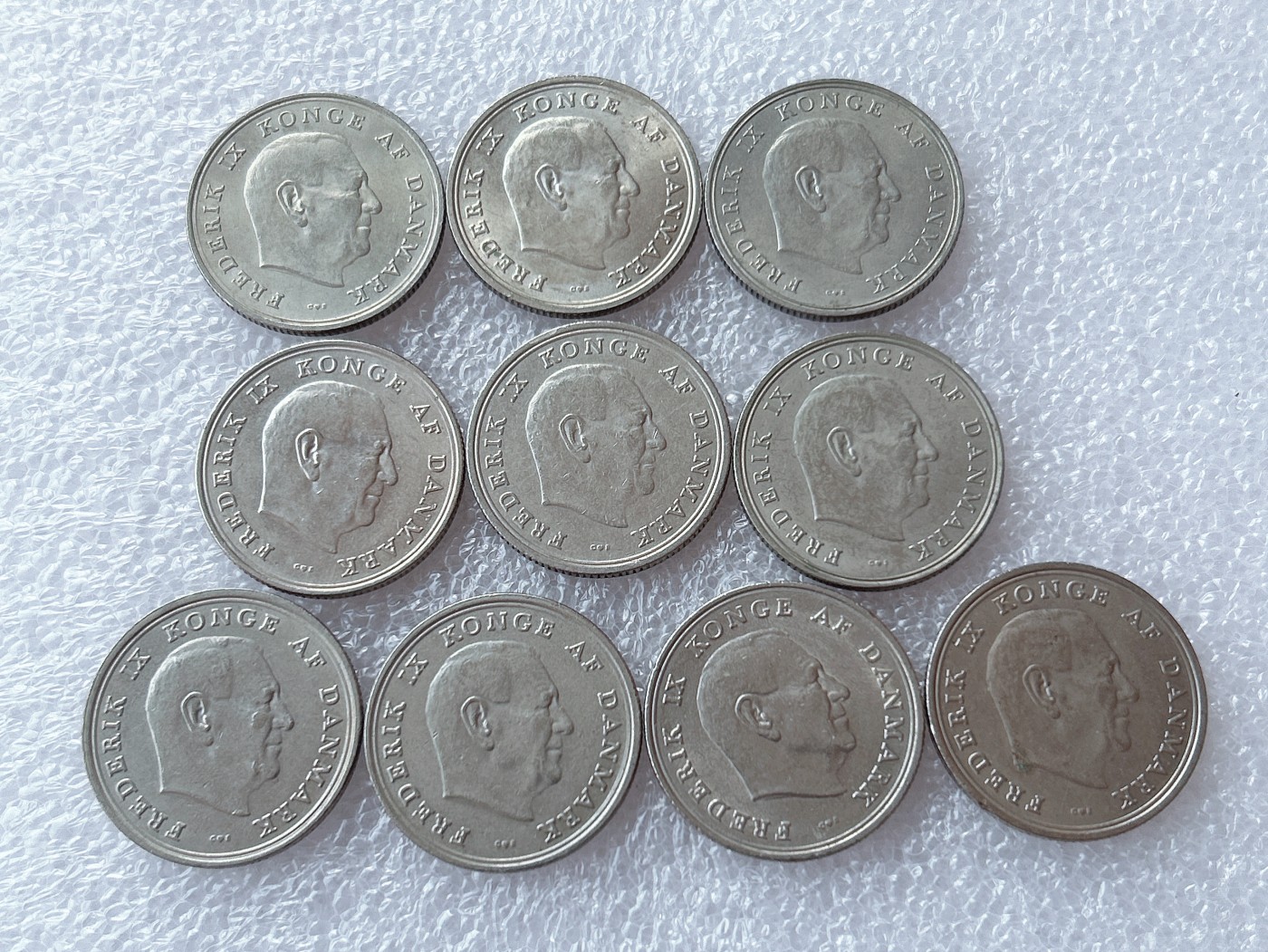 全场一元起拍 世界散币、银币专场 第50期 丹麦60年代1克朗 弗雷德里克九世 10枚