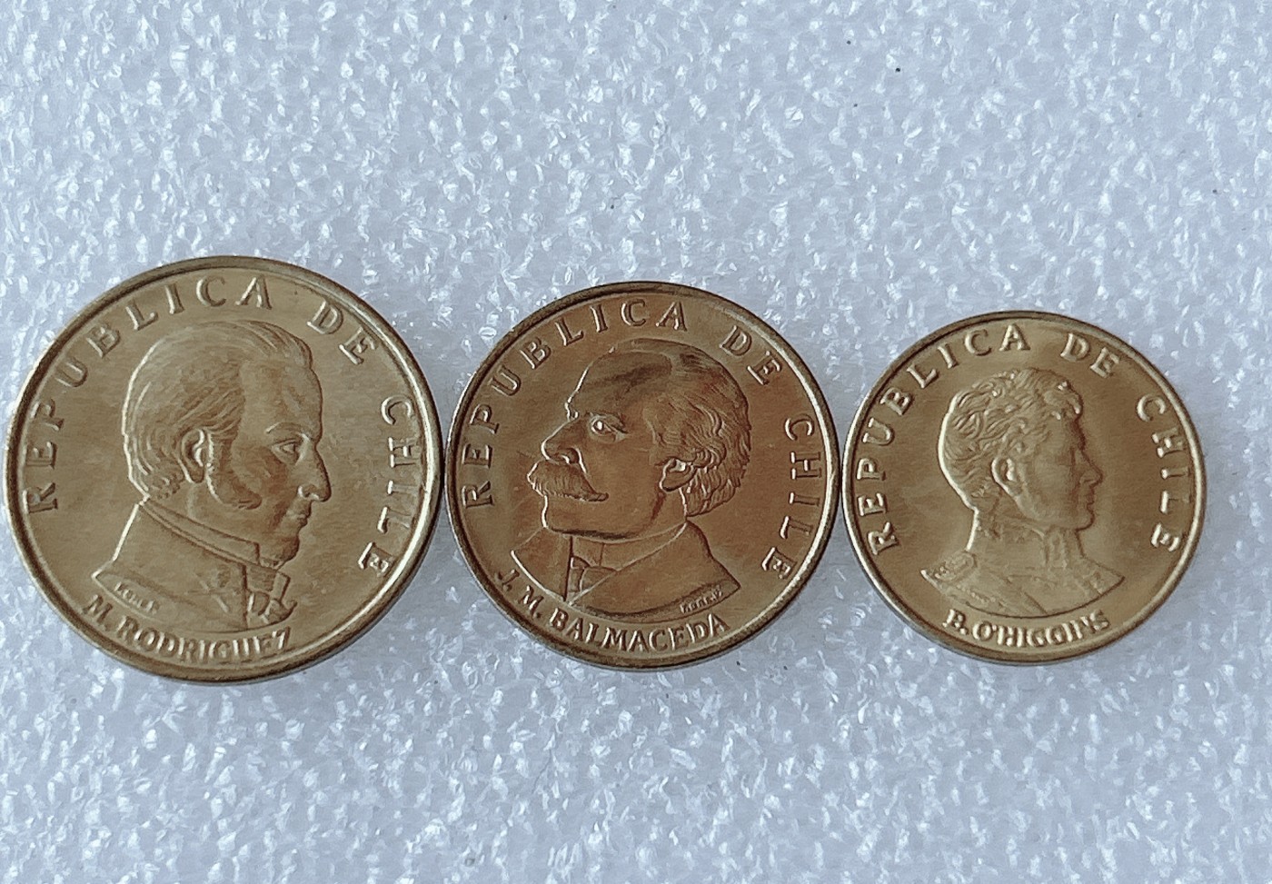 全场一元起拍 世界散币、银币专场 第50期 智利1971年10-50分铜币3枚套