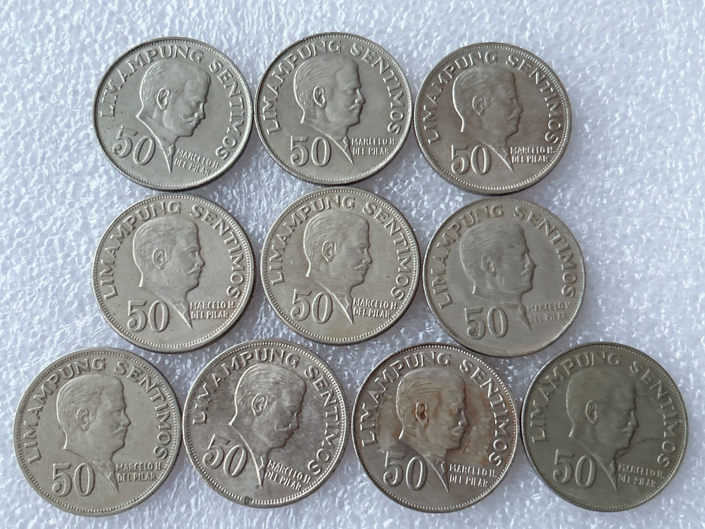 全场一元起拍 世界散币、银币专场 第50期 菲律宾英雄人物50分硬币 10枚