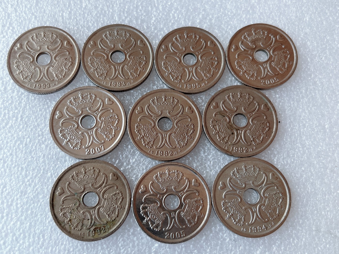 全场一元起拍 世界散币、银币专场 第50期 丹麦王国玛格丽特二世2克朗镍币 10枚