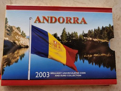道一币馆币章第二十七场 - 原包装 安道尔2003年套币七枚+1欧元纪念币2枚 九枚套装