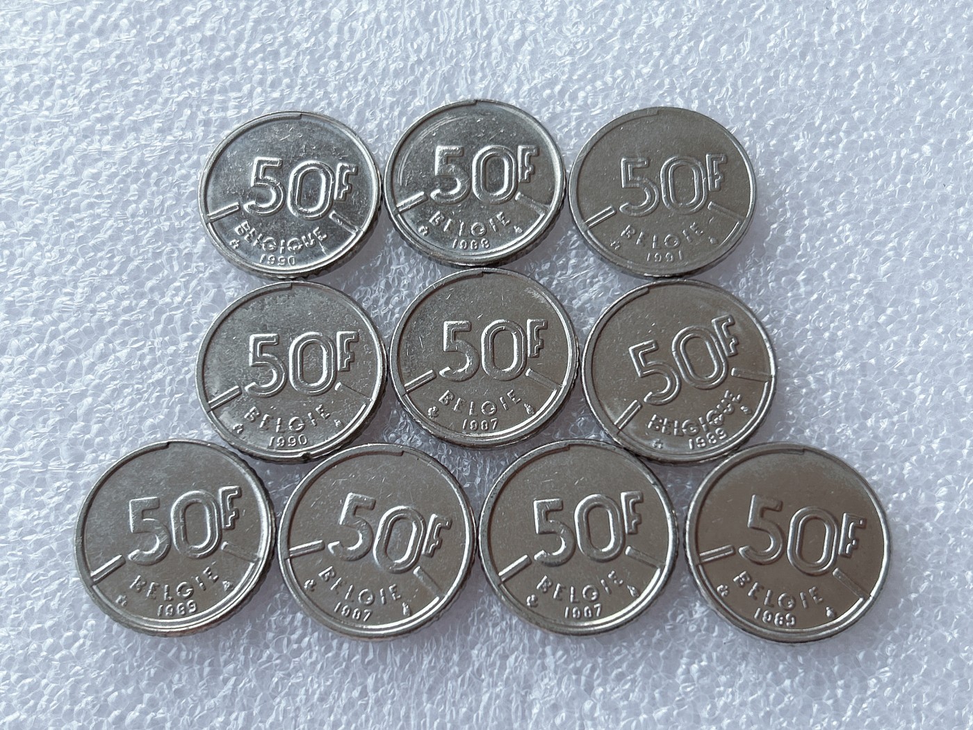 全场一元起拍 世界散币、银币专场 第50期 比利时50法朗 博杜安一世  10枚