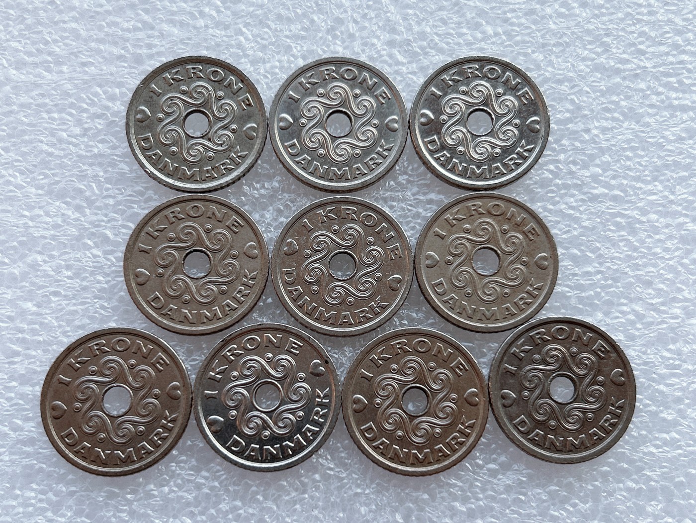 全场一元起拍 世界散币、银币专场 第50期 丹麦王国玛格丽特二世1克朗镍币 10枚