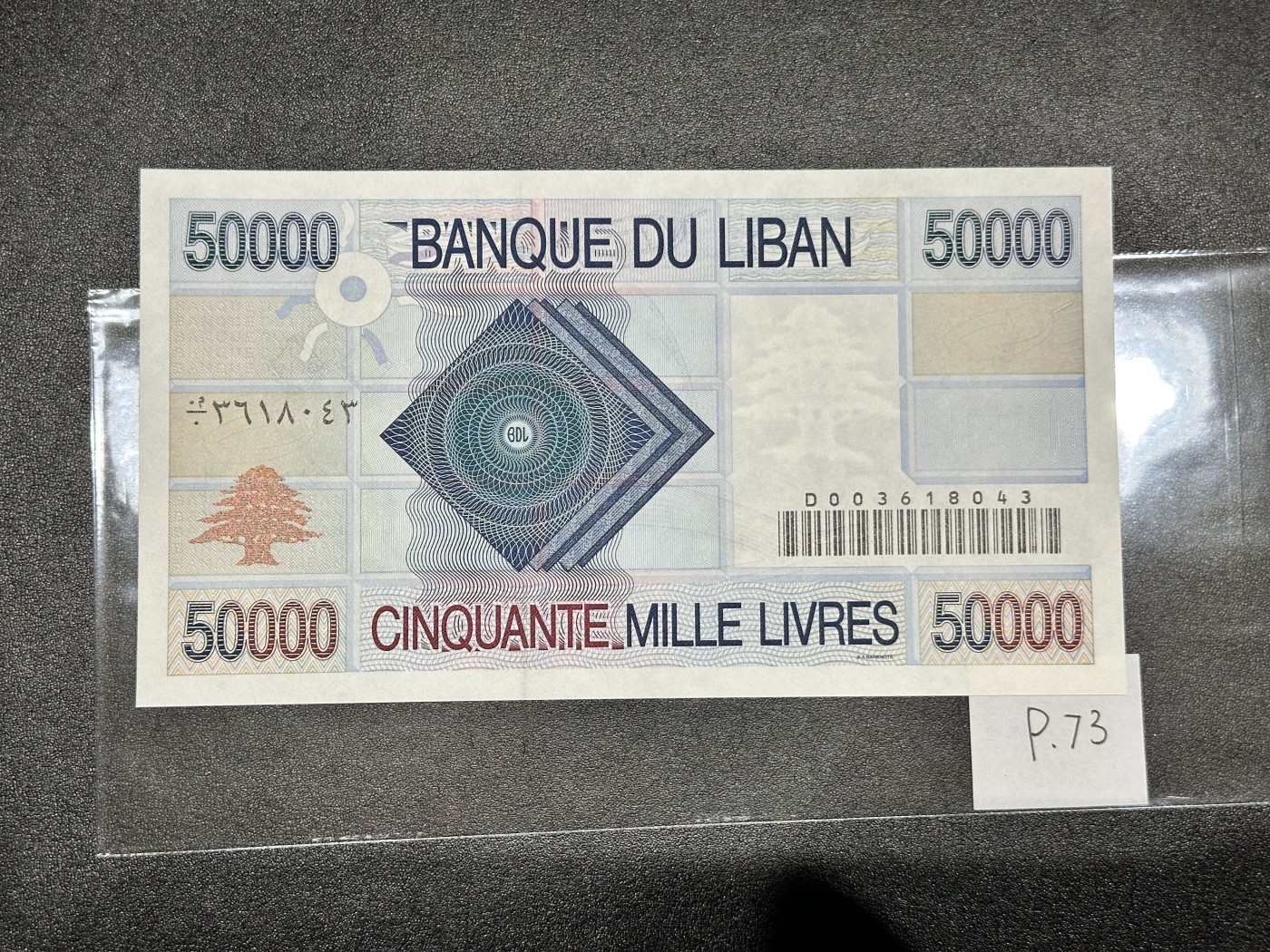 《外钞收藏家》第三百二十四期 地中海四国专场（土耳其/塞浦路斯/叙利亚/黎巴嫩） 黎巴嫩银行次版1994年5万镑（P73） 全新