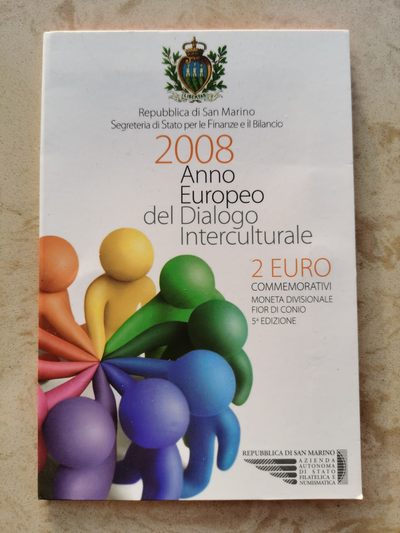 道一币馆币章第二十七场 - 原包装 圣马力诺2008年2欧元纪念币套装