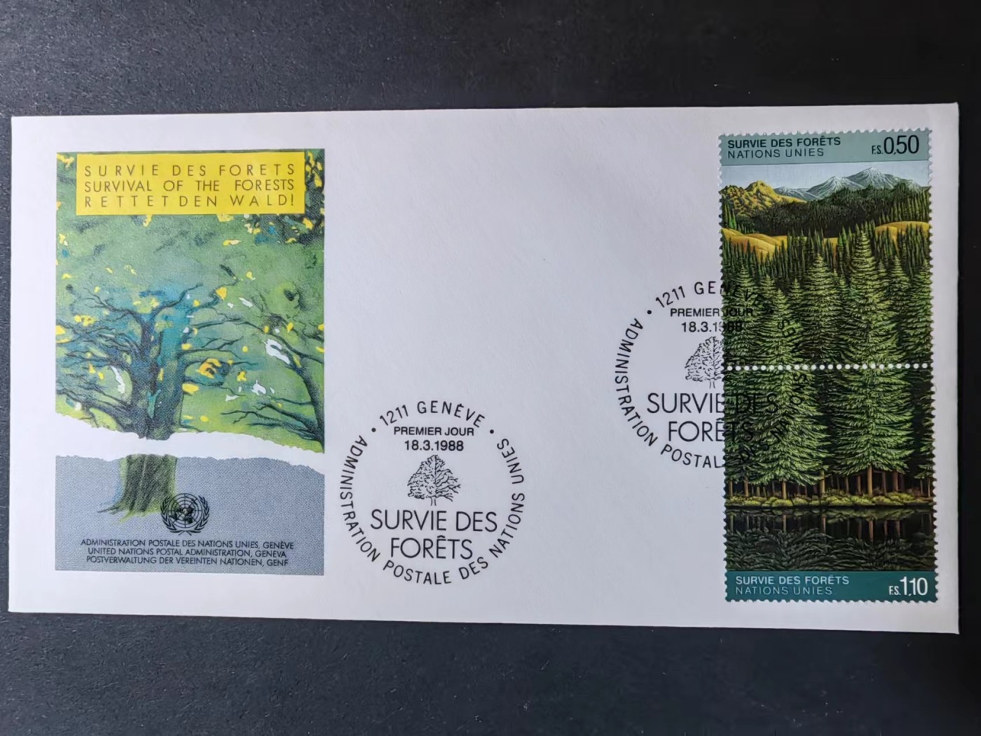 精选多國郵票品🔥⚡️🌞（拍卖场）专场 第④0️⃣场 联合国1988年 森林保护树木