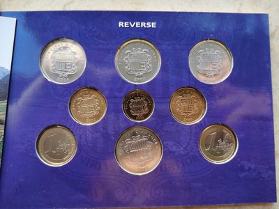 道一币馆币章第二十七场 - 原包装 安道尔2004年套币七枚+1欧元纪念币2枚 九枚套装