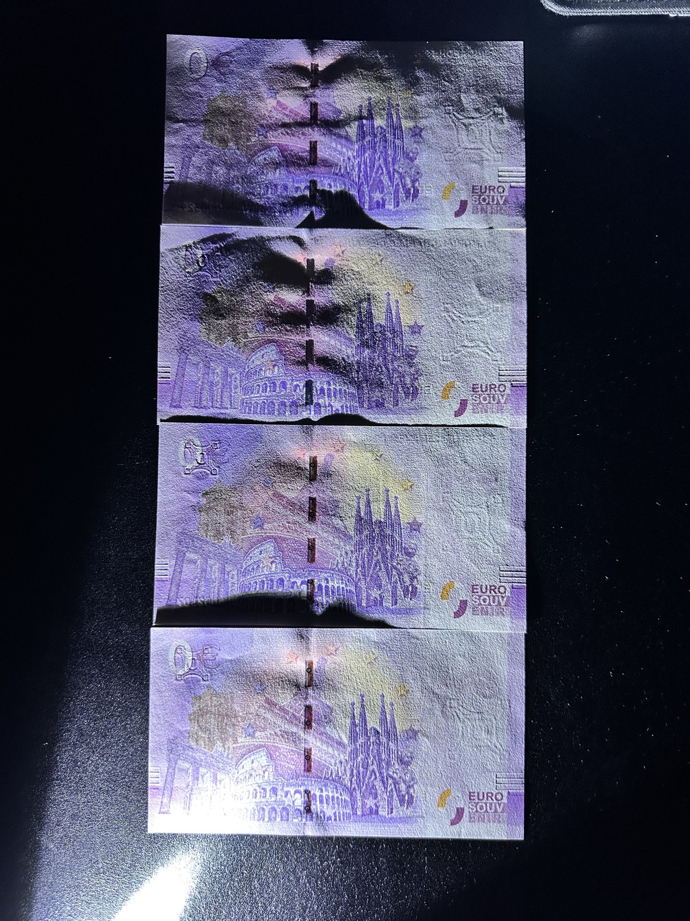 《外钞收藏家》第三百二十五期（连拍第二场） 0欧元纪念钞 4张一起 全新UNC