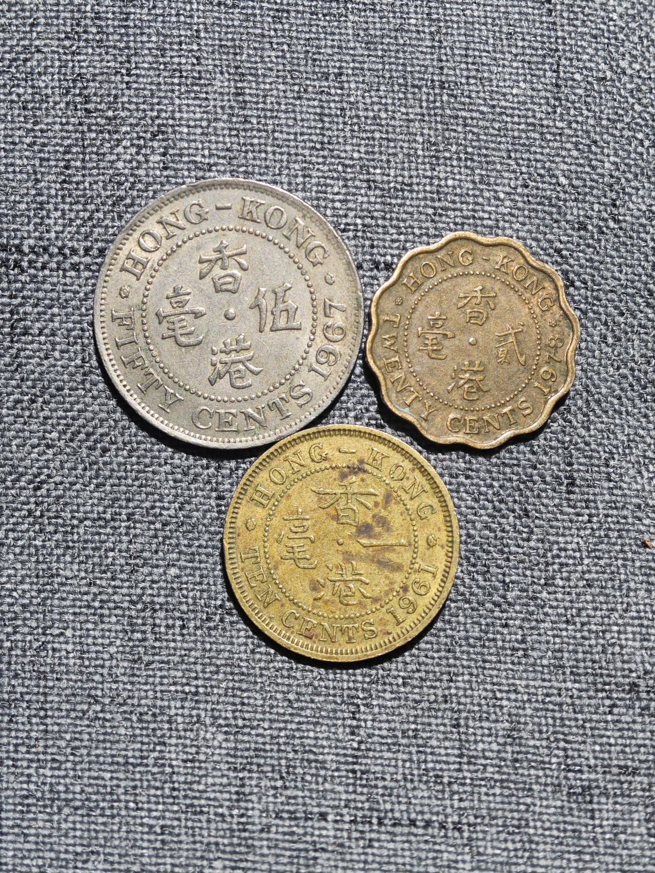 外国硬币收藏店第6期 港英时期女王5毫2毫1毫3枚
