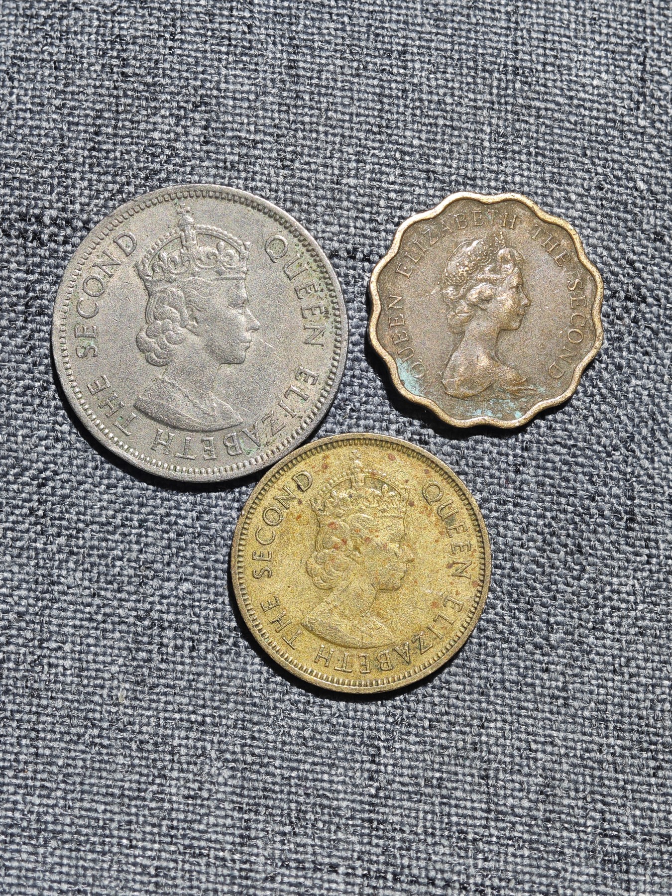 外国硬币收藏店第6期 港英时期女王5毫2毫1毫3枚