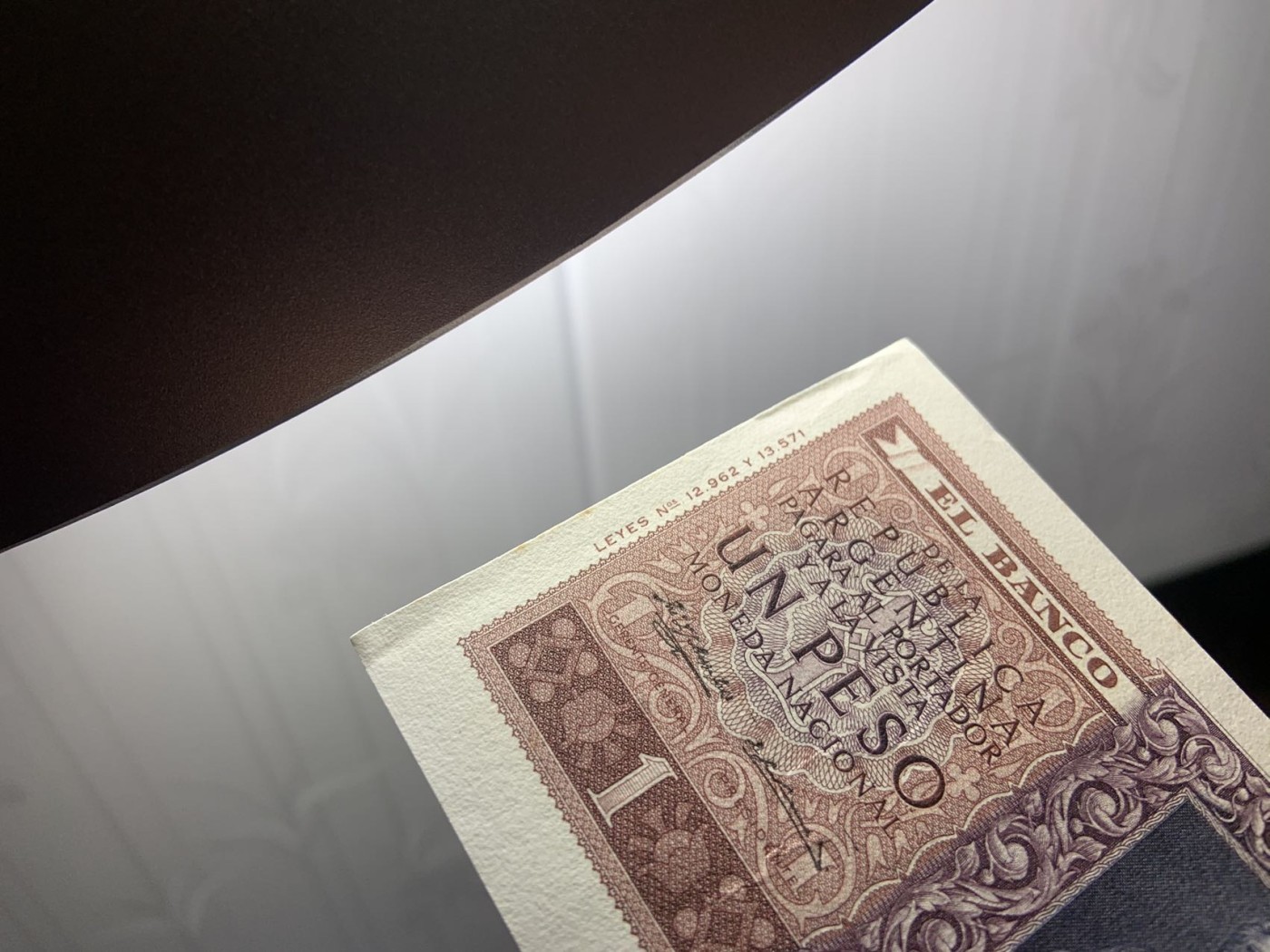 收藏联盟Quantum Auction 第314期拍卖  阿根廷1952-56年1比索经济独立宣言纪念钞 品相UNC-