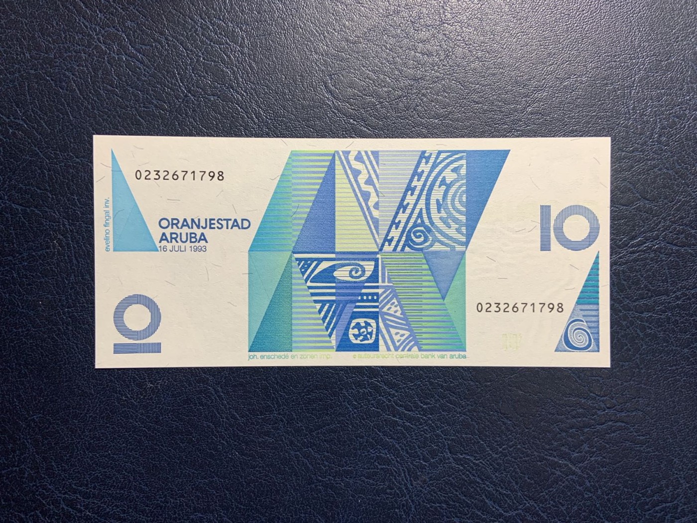 收藏联盟Quantum Auction 第314期拍卖  阿鲁巴1993年10弗洛林 品相全新UNC 号码全程无4