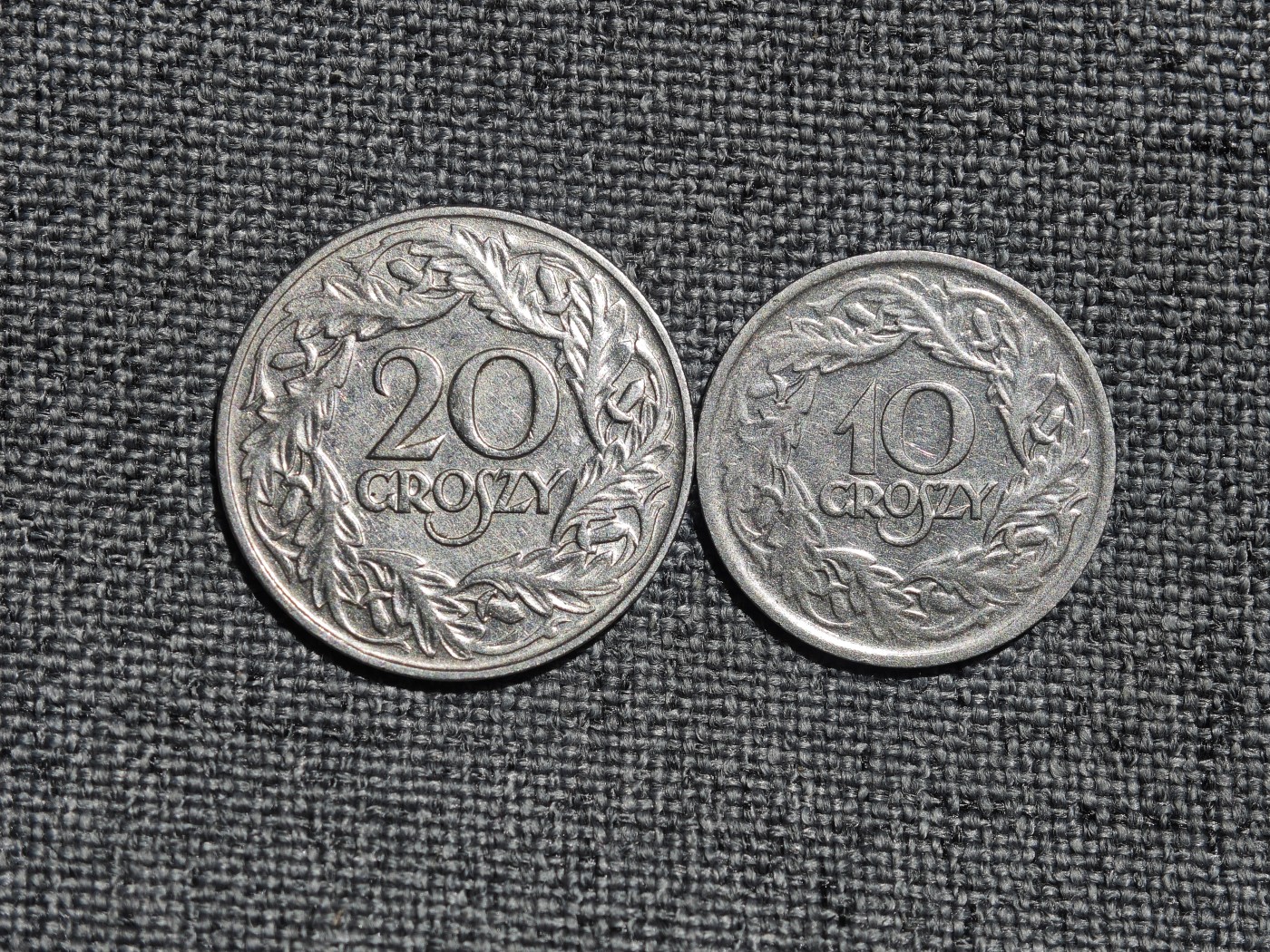 外国硬币收藏店第6期 波兰1923年20、10格罗兹2枚