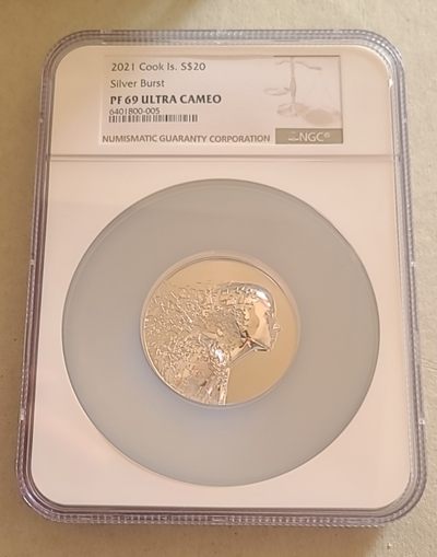 【币将精彩】世界钱币拍卖专场(2024-1-6) - NGC库克2021年女神雕像3盎司大银币评级币