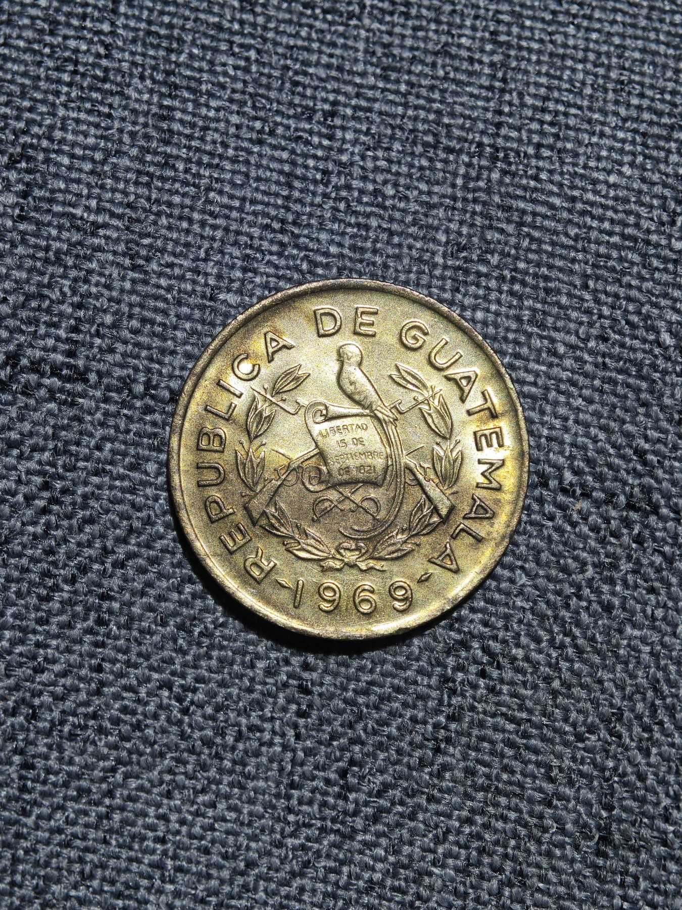 外国硬币收藏店第6期 原光危地马拉1969年老版卡萨斯黄铜1分