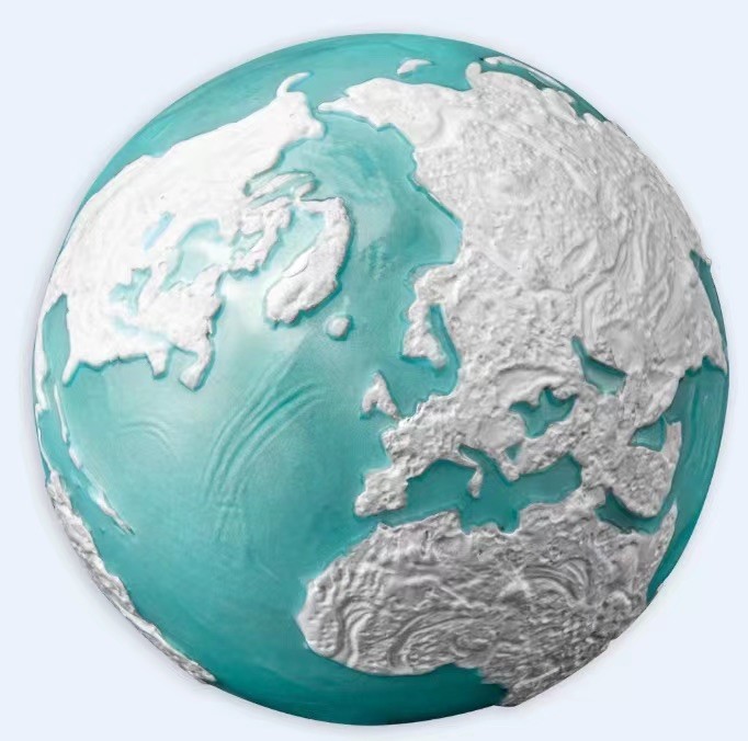 海寧潮E】巴巴多斯2023年，冰河时代-冰封地球，3盎司、3D立体球形、