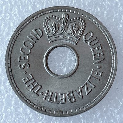 海外回流1元起拍小铺 各国钱币散币场 第3期 - 1965年斐济1便士圆孔硬币