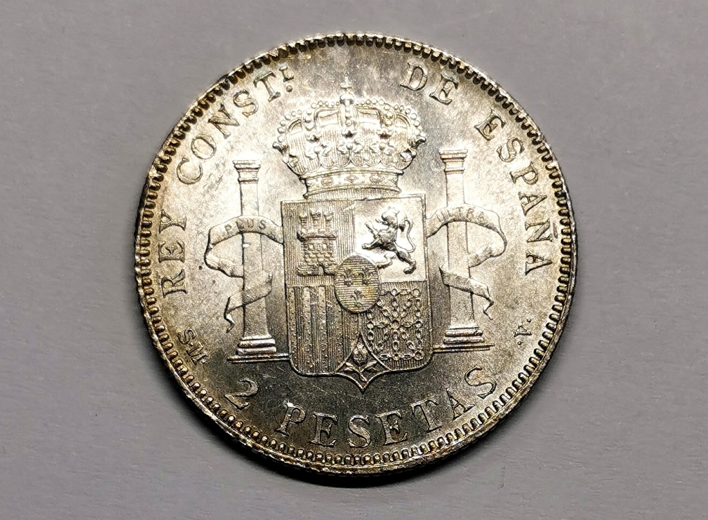 凡希万国世界钱币年度大拍第二季 1902年西班牙阿方索十三世2比塞塔银币