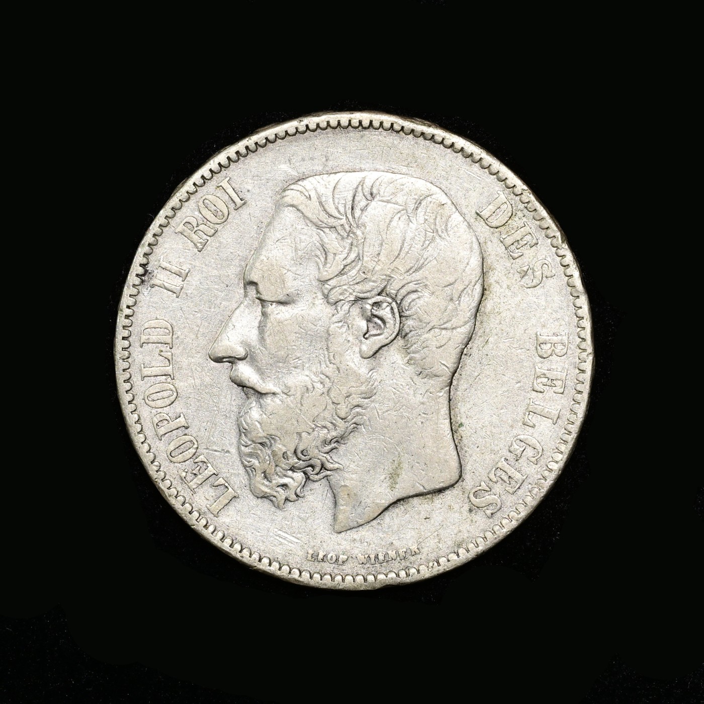 太藏-外国钱币限时专场第一期 1872年比利时利奥波得二世5法郎银币