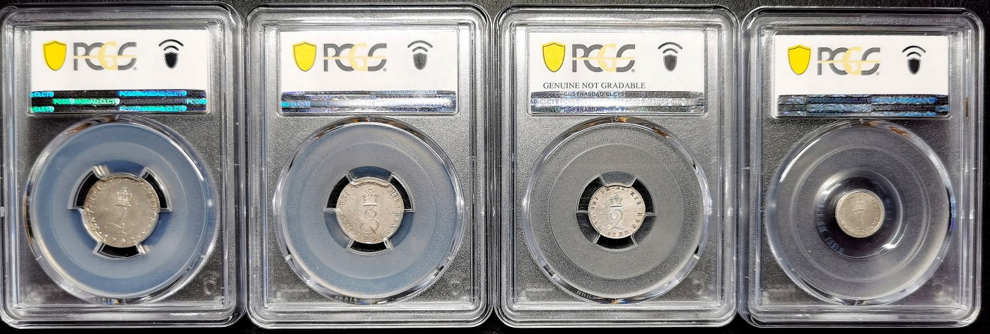 凡希万国世界钱币年度大拍第二季 PCGS MS 1792英国乔三濯足币四枚全套wire money