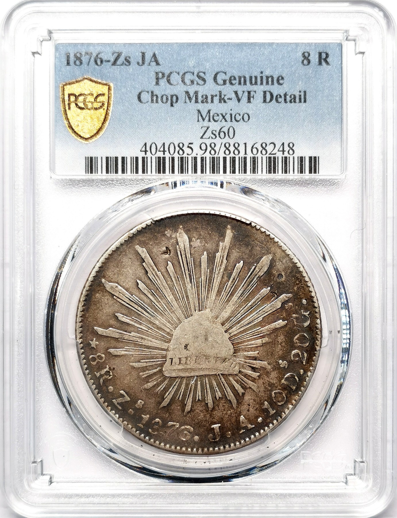 凡希万国世界钱币年度大拍第二季 PCGS  VFD 1876ZS墨西哥花边鹰洋