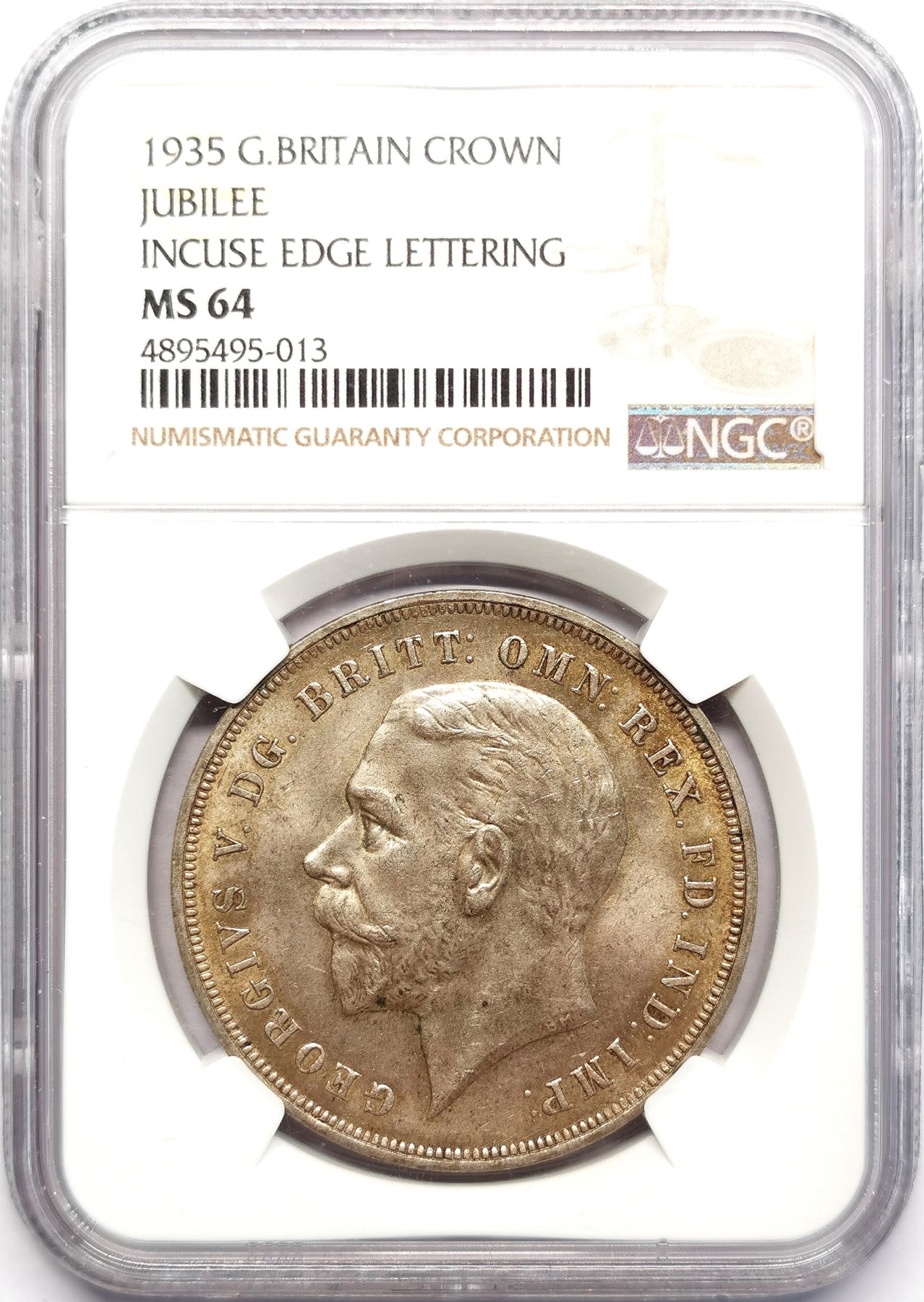 凡希万国世界钱币年度大拍第二季 NGC MS64 1935英国乔五木马马剑