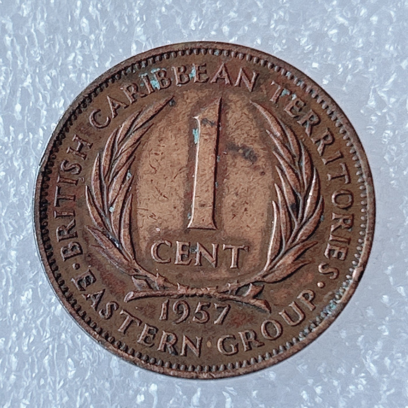 海外回流1元起拍小铺 各国钱币散币场 第3期 1957年英属东加勒比1分铜币
