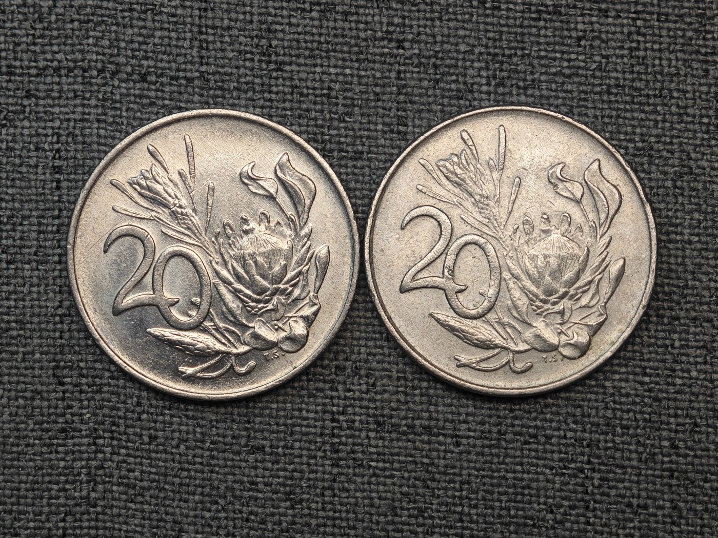 外国硬币收藏店第6期 南非老版花朵20分2枚