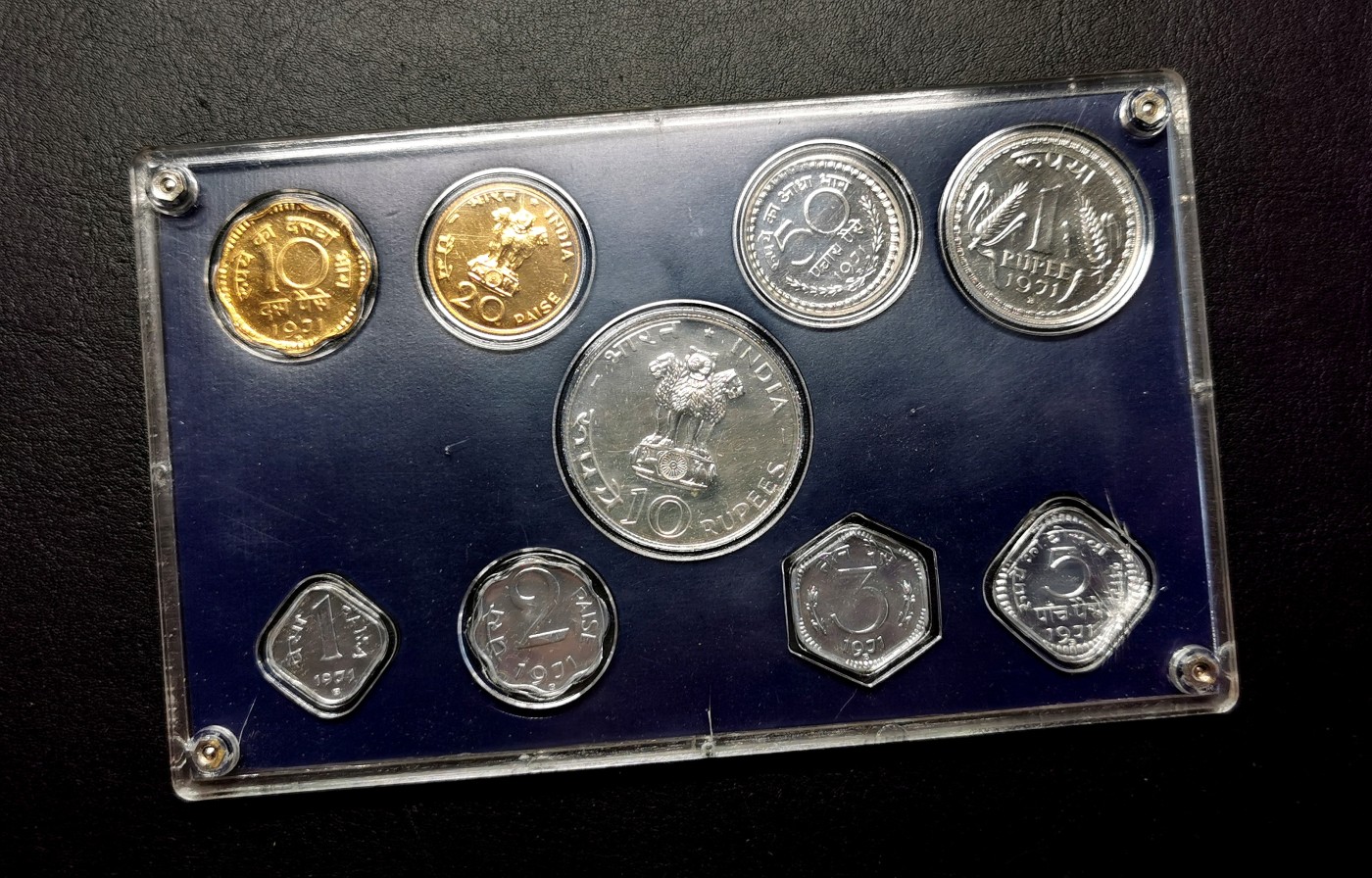 凡希万国世界钱币年度大拍第二季 1971印度共和国精铸PS全套九枚 原厂封装潜力品种！