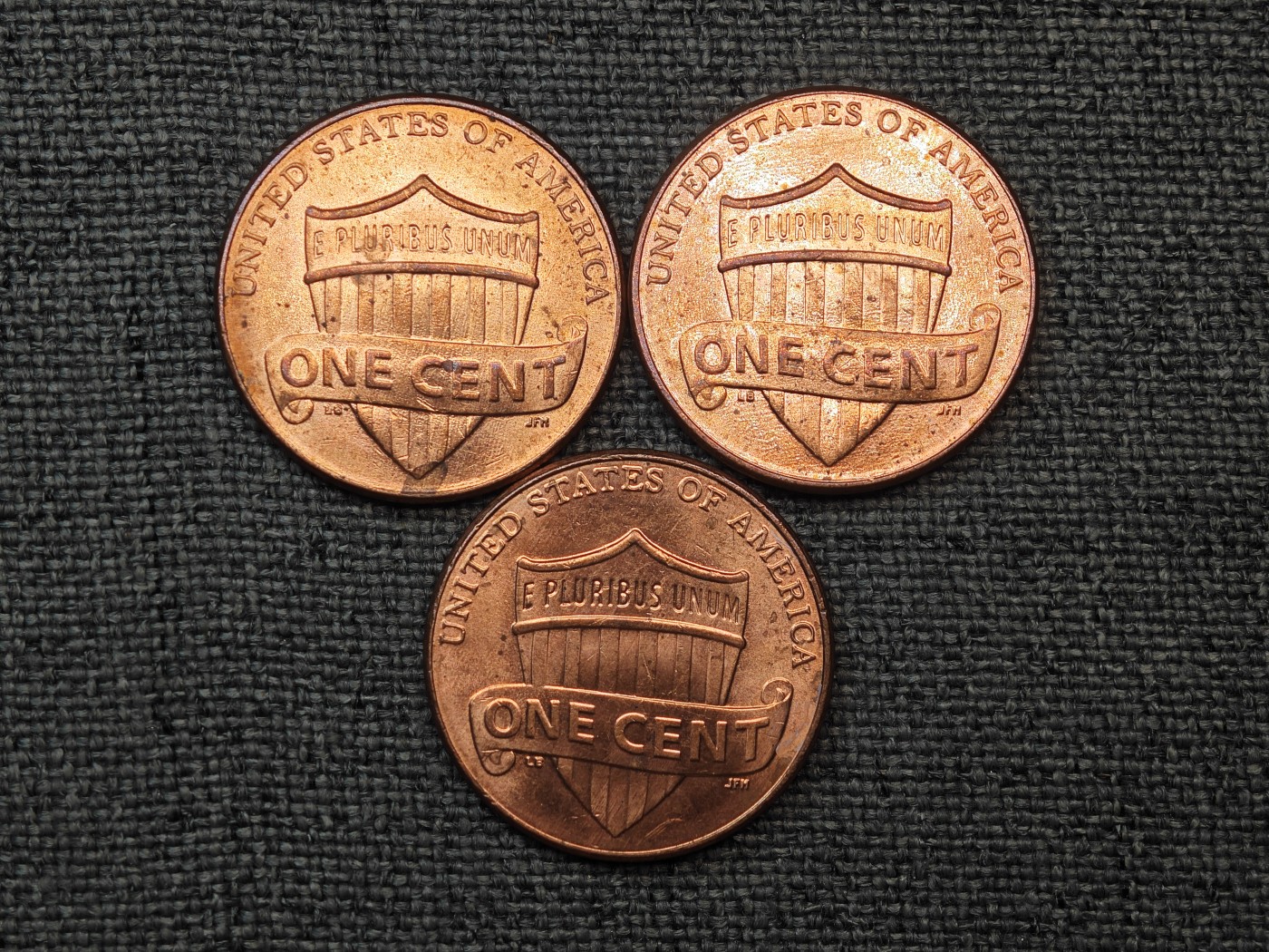 外国硬币收藏店第6期 美国新版林肯盾牌1美分3枚