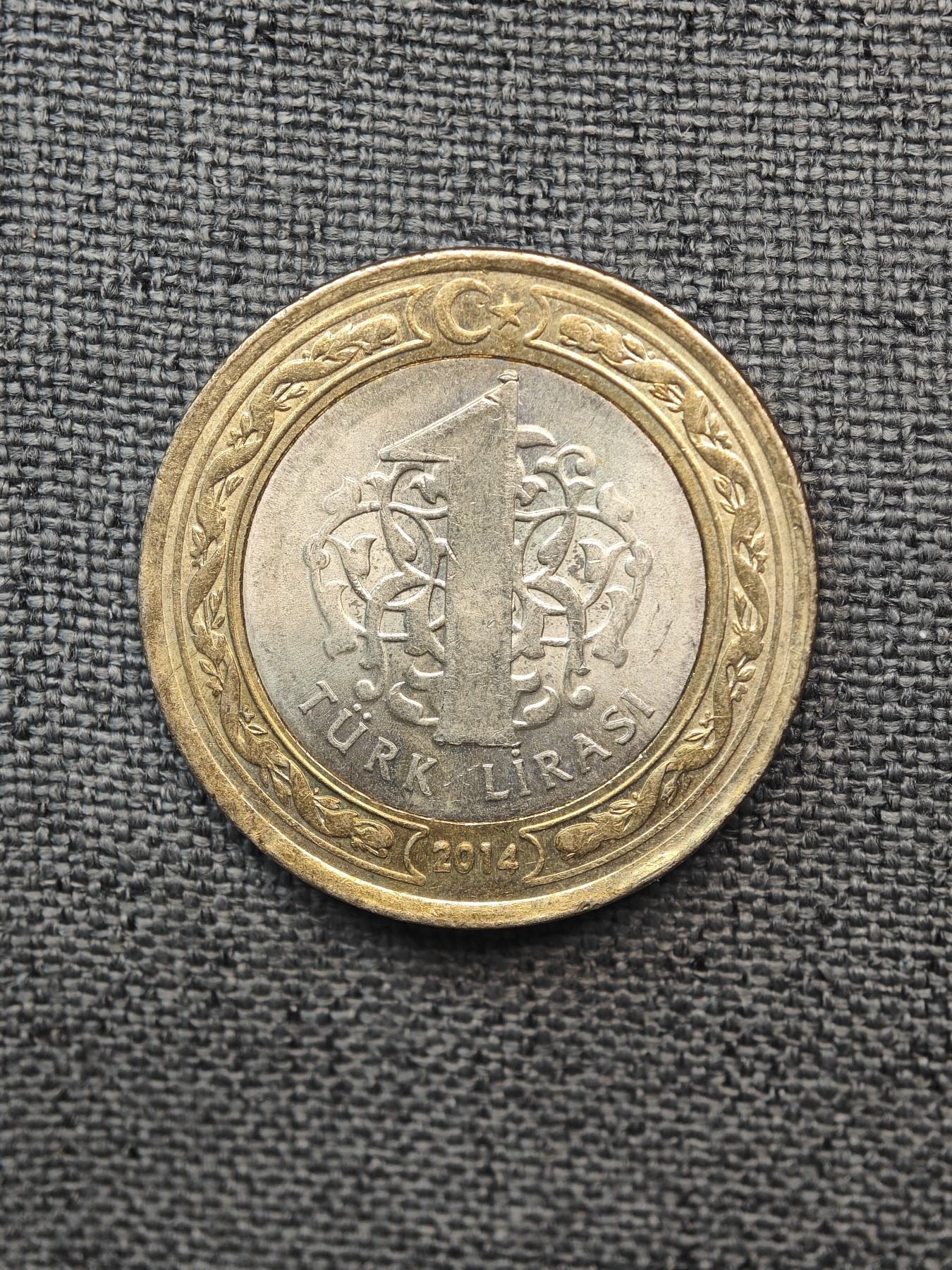 外国硬币收藏店第6期 土耳其2014年凯末尔1里拉双色币