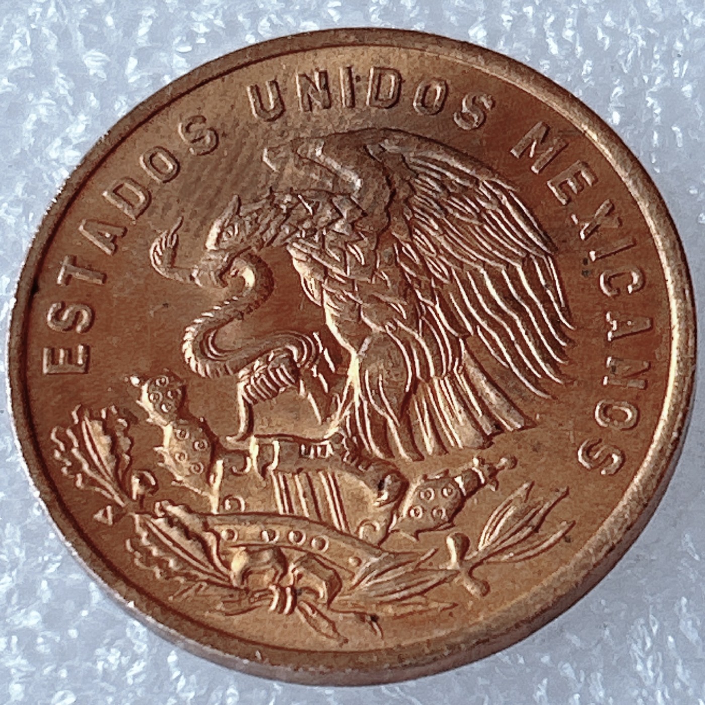 海外回流1元起拍小铺 各国钱币散币场 第3期 1968年墨西哥早期玛雅金字塔20分大铜币 原光品