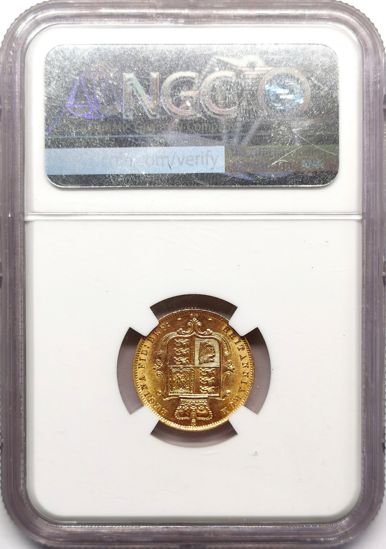 凡希万国世界钱币年度大拍第二季 1878英国小维背盾徽1/2索维林金币NGC MS61