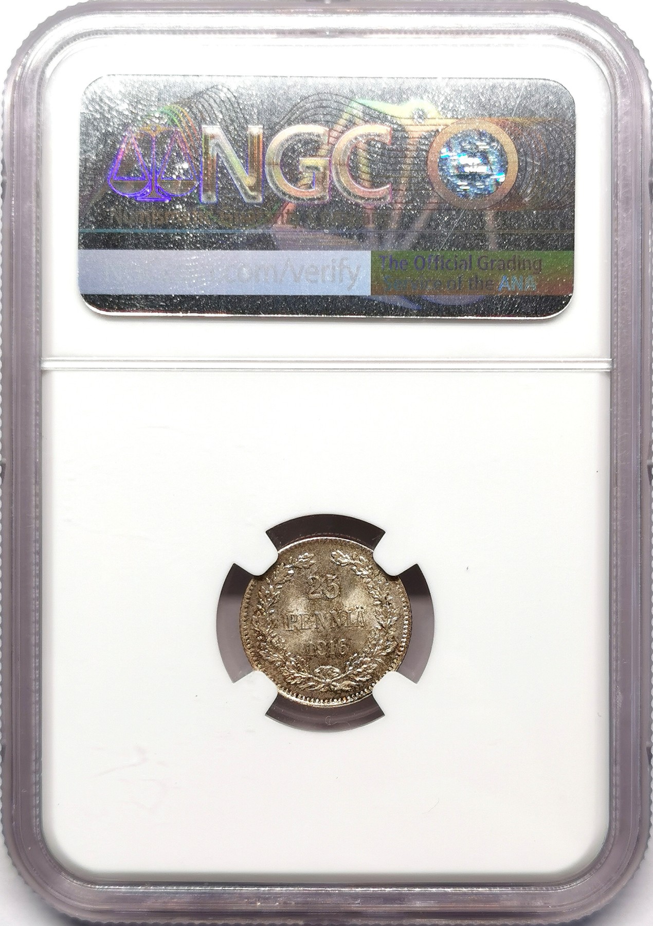 凡希万国世界钱币年度大拍第二季 NGC MS66 1916年沙俄占芬兰25P