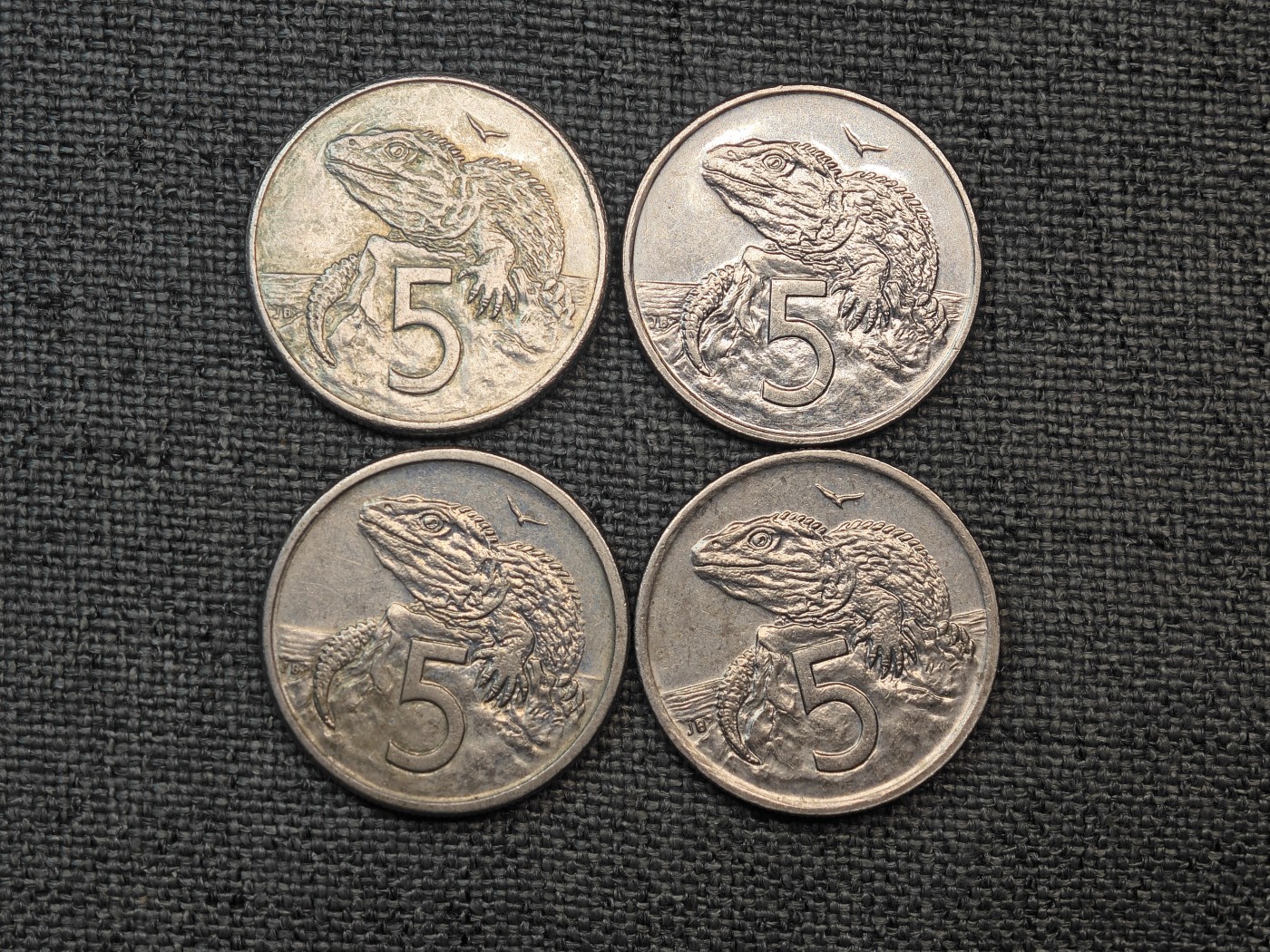 外国硬币收藏店第6期 新西兰女王蜥蜴5分4枚