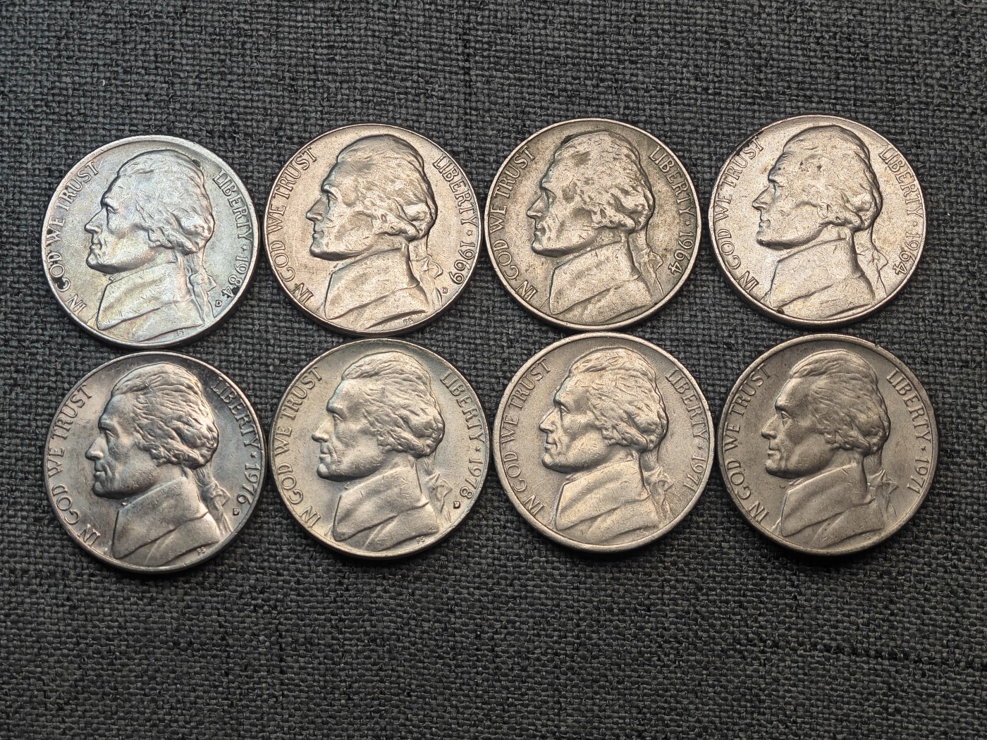 外国硬币收藏店第6期 美国杰斐逊白宫5美分8枚