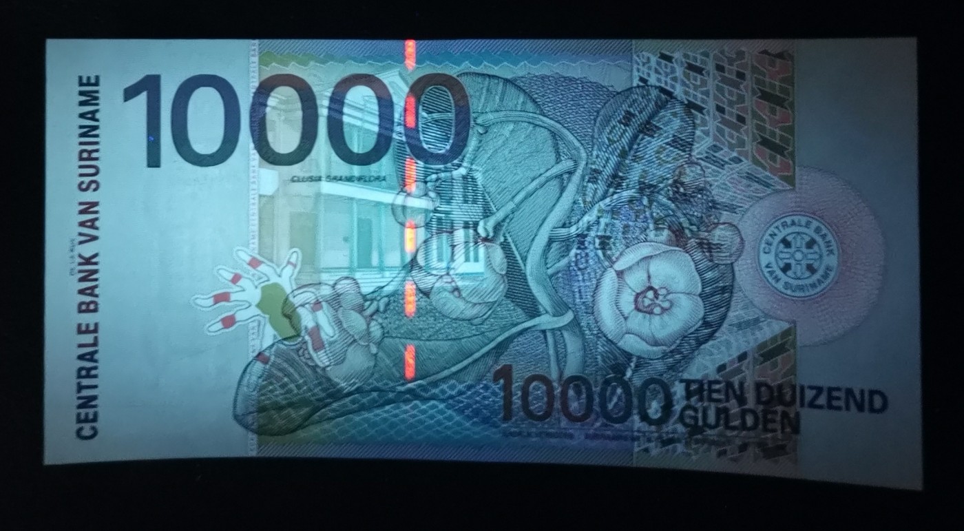 《张总收藏》132期-元旦外币精品汇 苏里南2000年10000盾UNC无47 鸟版大面值  66分剪壳