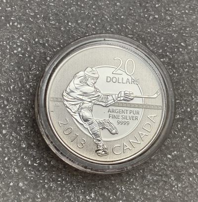 瓶子🏺第123期拍卖会  2013加拿大冰球曲棍球 20FOR20 加元 PROOF银币 1/4盎司 原封卡装