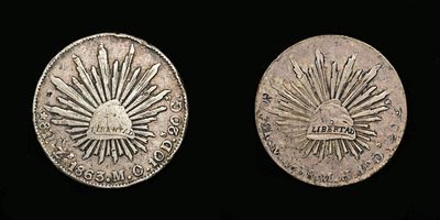 太藏-外国钱币限时专场第一期 - 墨西哥鹰洋8瑞尔银币一组两枚