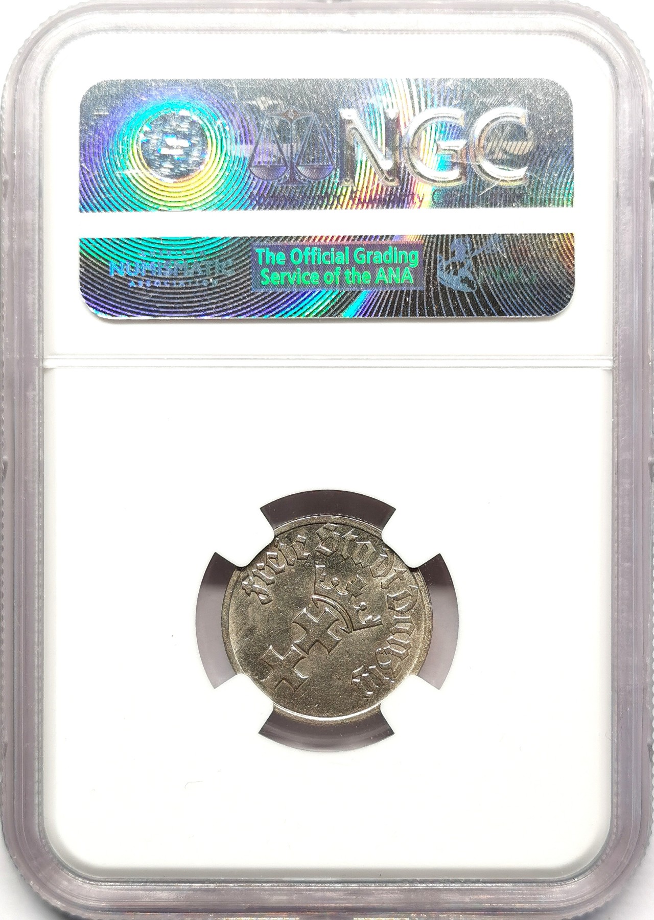 凡希万国世界钱币年度大拍第二季 NGC MS63 1932但泽自由港1/2盾镍币BU