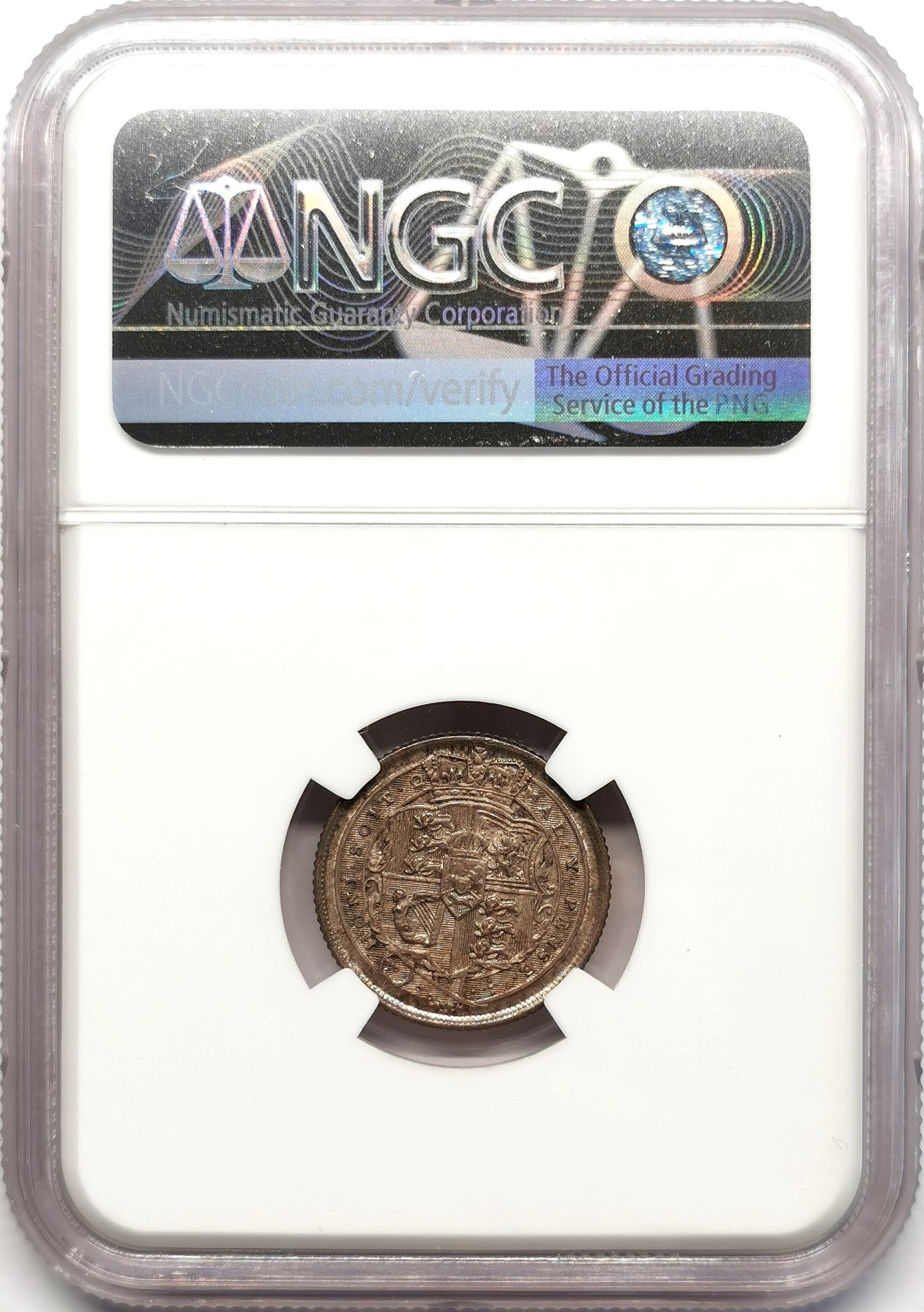 凡希万国世界钱币年度大拍第二季 NGC MS64 1816英国乔治三世牛头6便士 深包浆细节出色！