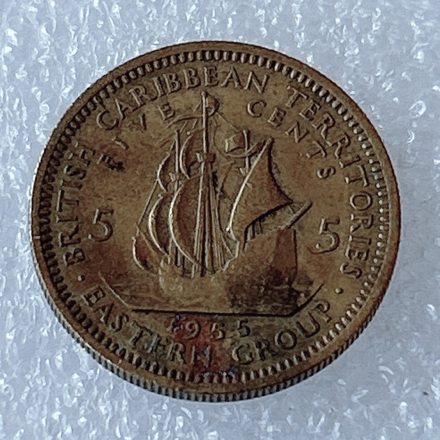 海外回流1元起拍小铺 各国钱币散币场 第3期 英属东加勒比1955年5分