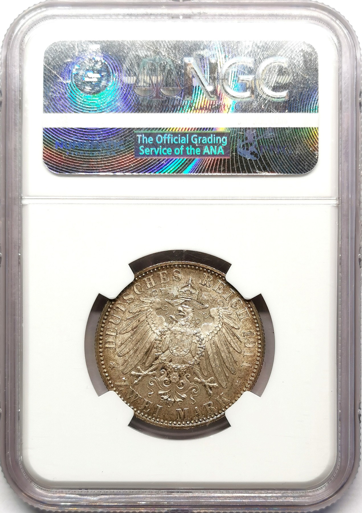 凡希万国世界钱币年度大拍第二季 NGC MS64 1911年巴伐利亚利奥波德90大寿纪念2马克