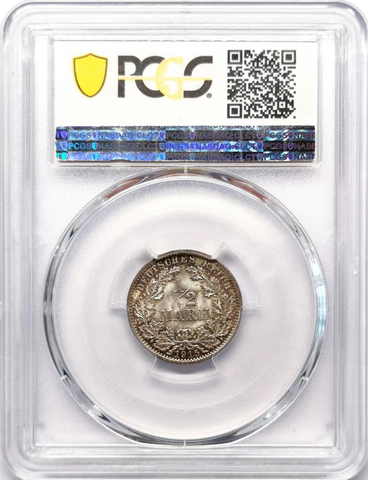 凡希万国世界钱币年度大拍第二季 PCGS MS66 1915德国1/2马克银辅币 高分！