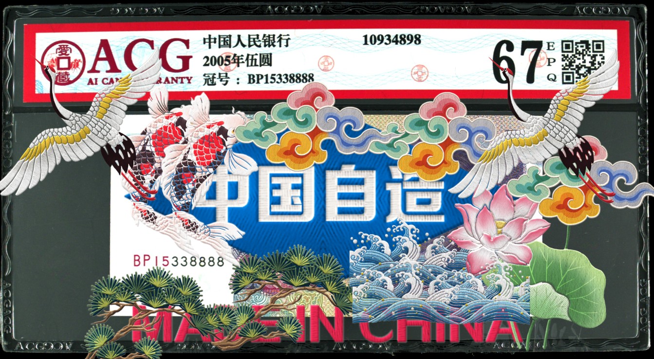 《张总收藏》132期-元旦外币精品汇 2005年狮子8888爱藏评级67分无47 带封捆条一张