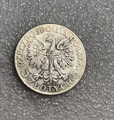 瓶子🏺第123期拍卖会   波兰1934年谷物女神5兹罗提银币